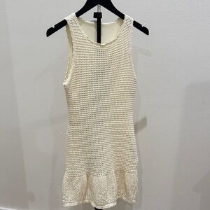 BB Dakota Cream Crochet Knit Tank Dress